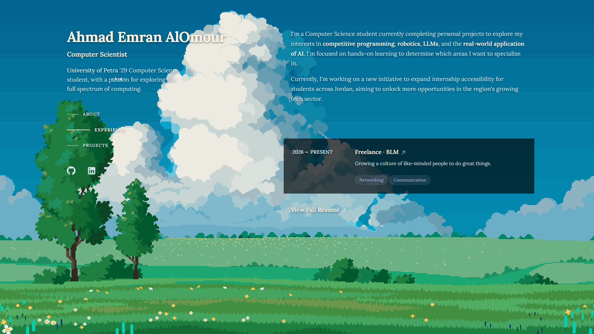 Screenshot of Portfolio Site